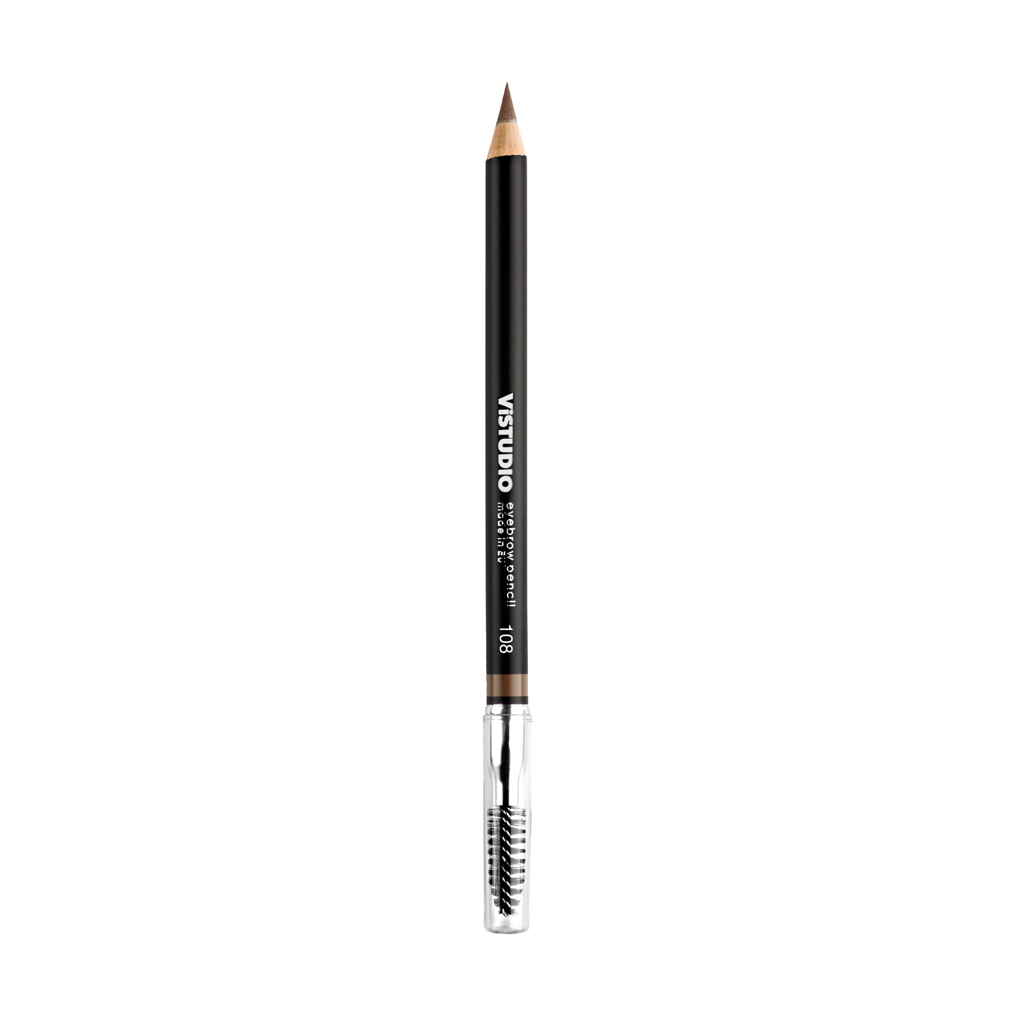 Пудровий олівець для брів ViSTUDIO Eyebrow Pencil зі щіточкою 108 Коричнево-сірий з холодним підтоном, 1.8 г